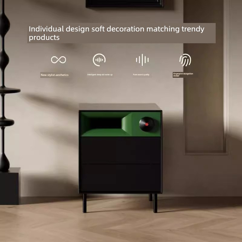 镜子艺术S1侧柜舒适睡眠蓝牙扬声器记录覆古家庭音频智能闹钟指纹