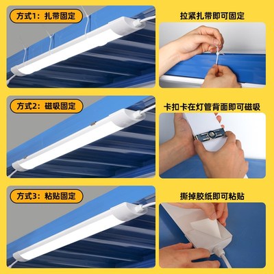 夜市摆摊led灯超亮电瓶三轮车小吃车暖光特亮强光防水12v灯管