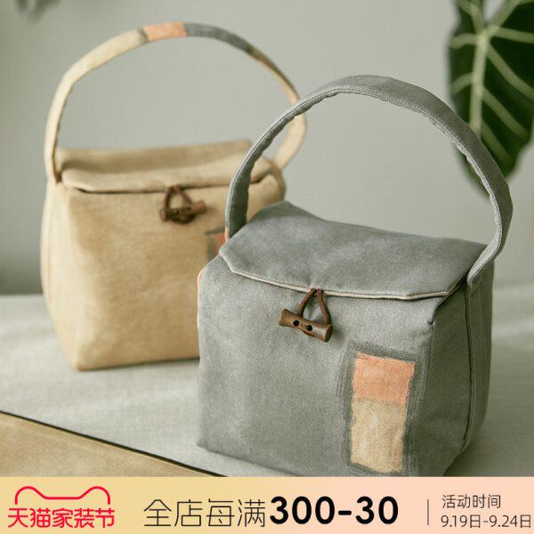 阳春小镇旅行茶具收纳包加厚棉麻布艺布袋手工便携布包功夫茶袋