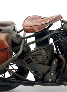 复古创意铁艺欧式装饰摆设美国哈雷WLA型摩托车模型家居饰品礼物