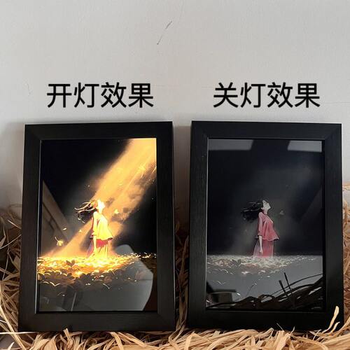 【希望】灯光画仰光少女小夜灯卧室装饰氛围灯女朋友生日礼物闺蜜