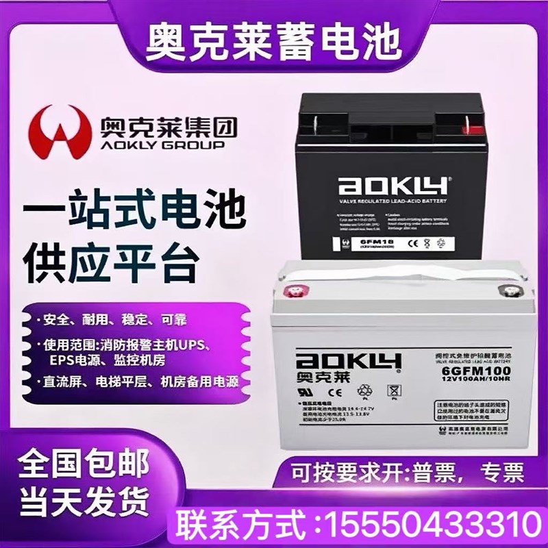奥克莱蓄电池 6GFM12V24AH38AH65AH100AH120AH/UPS/EPS监控/机房