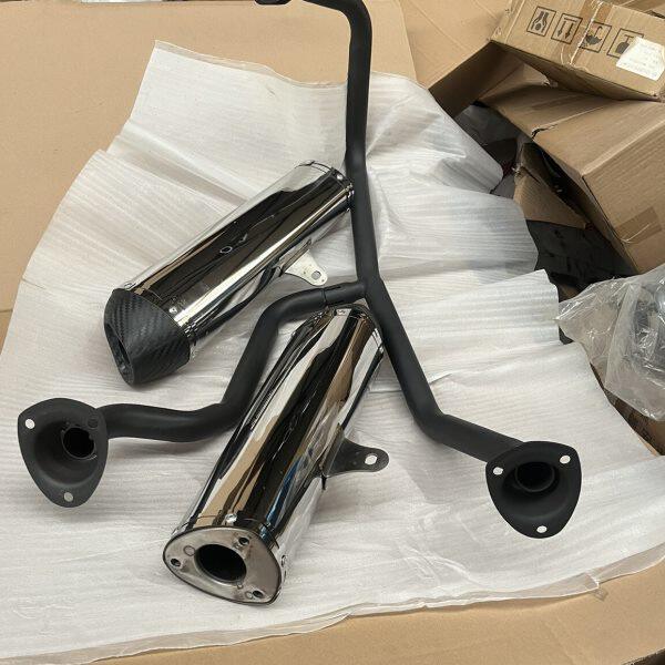 地平线单缸150CC-250CC跑车多角排气管 R2一托二通用排气管总成
