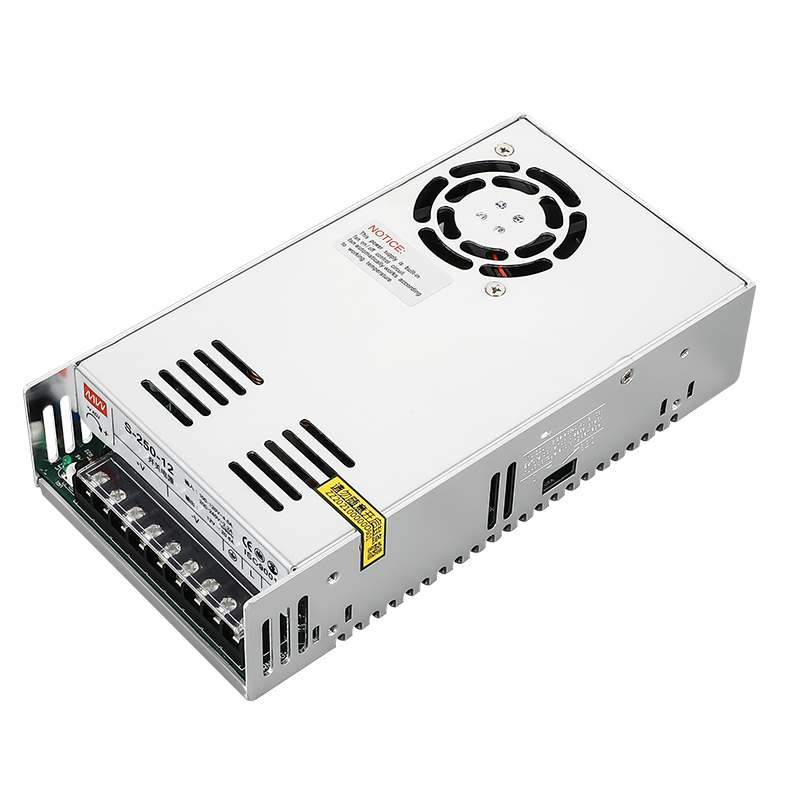 明伟开关电源S-250W-12V20A监控LED摄像头集中供电工控AC转直流DC