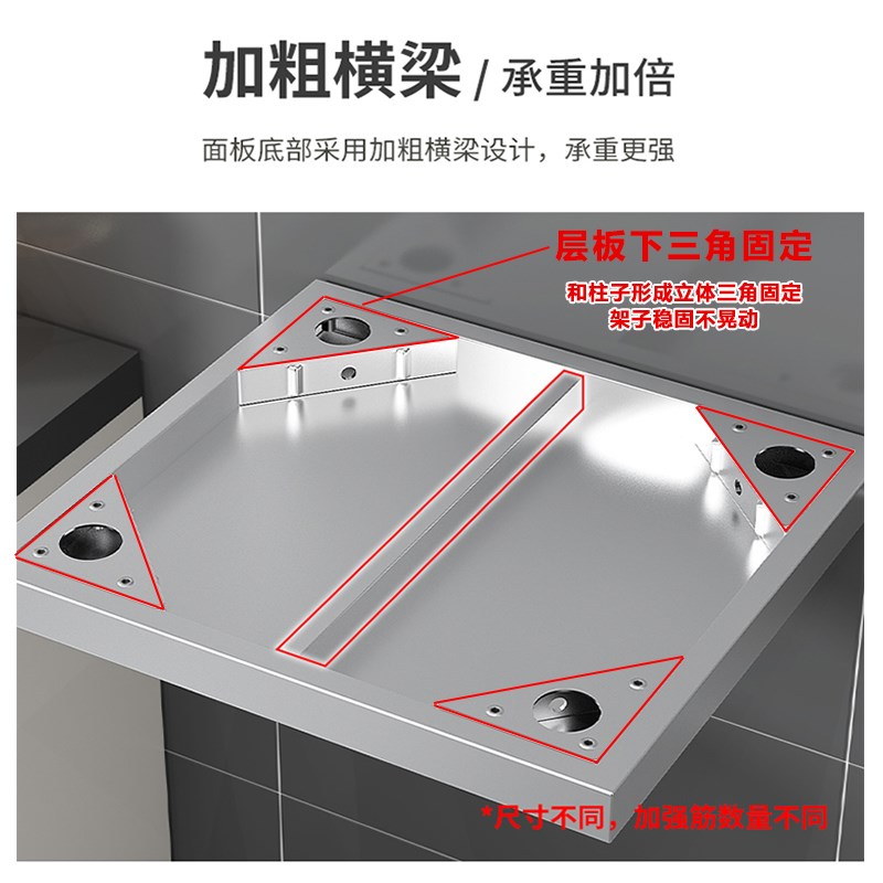 一层不锈钢工作台面饭店灶台打荷架子厨房做饭切菜桌子下空收纳架