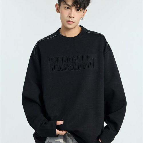 GKKRT潮牌字母钢印长袖T恤男美式高街宽松打底衫休闲重磅情侣卫衣