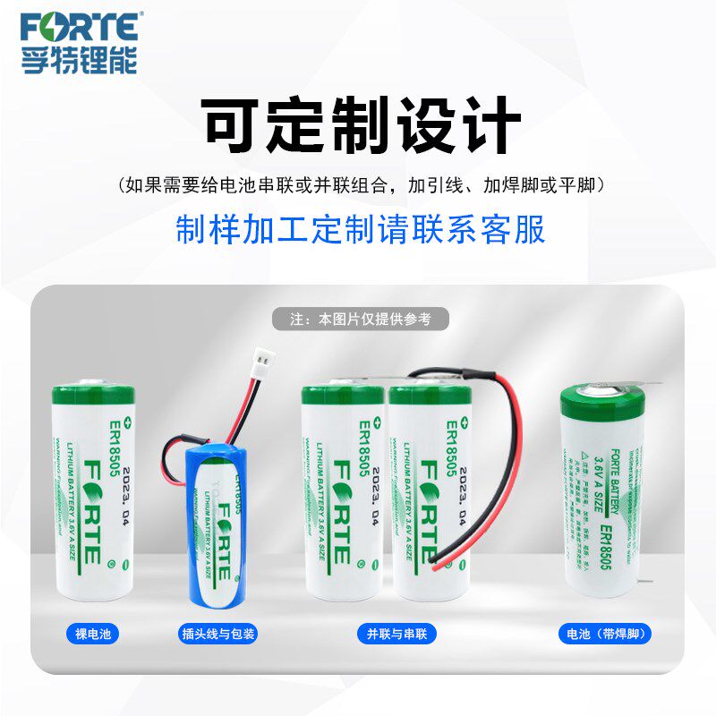 Forte孚特ER18505锂电池3.6V智能水表 暖气热力表天然气表 温控器