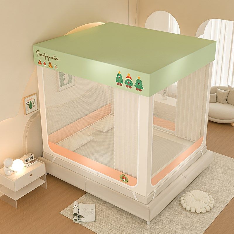 遮光蚊帐宝宝防摔家用卧室婴儿童床围栏防掉床一体式防尘顶三开门,床上用品,蚊帐,淘宝优惠券,粉丝福利购,淘宝优惠卷