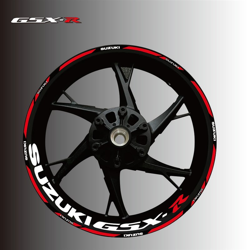 新贴纸R600 750 1000铃木GSX250R大中小R改装轮毂圈反光贴纸贴花