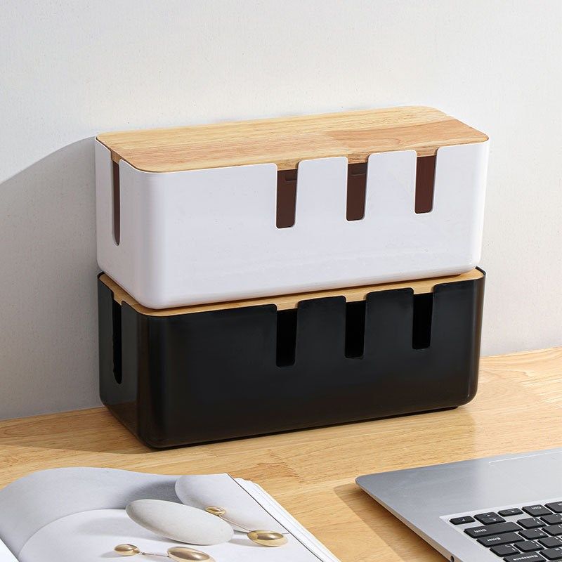 插排收纳盒插线板电源线充电器收纳神器桌面遮挡神器插座集线盒