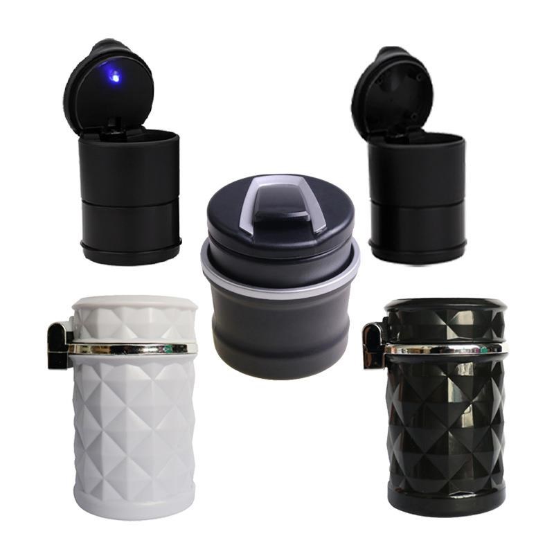 汽车用4s带灯烟灰缸 创意车内用耐高温烟灰缸 车载LED带盖烟灰缸
