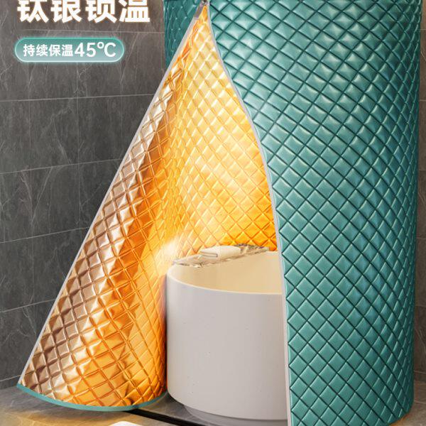 2023新款洗澡浴罩浴帐冬季家用神器圆形保暖夹棉升级加厚保温罩