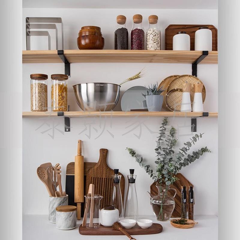 厨房样板间摆件实木菜板摆设托盘橱柜厨具食材罐道具摆件软装饰品