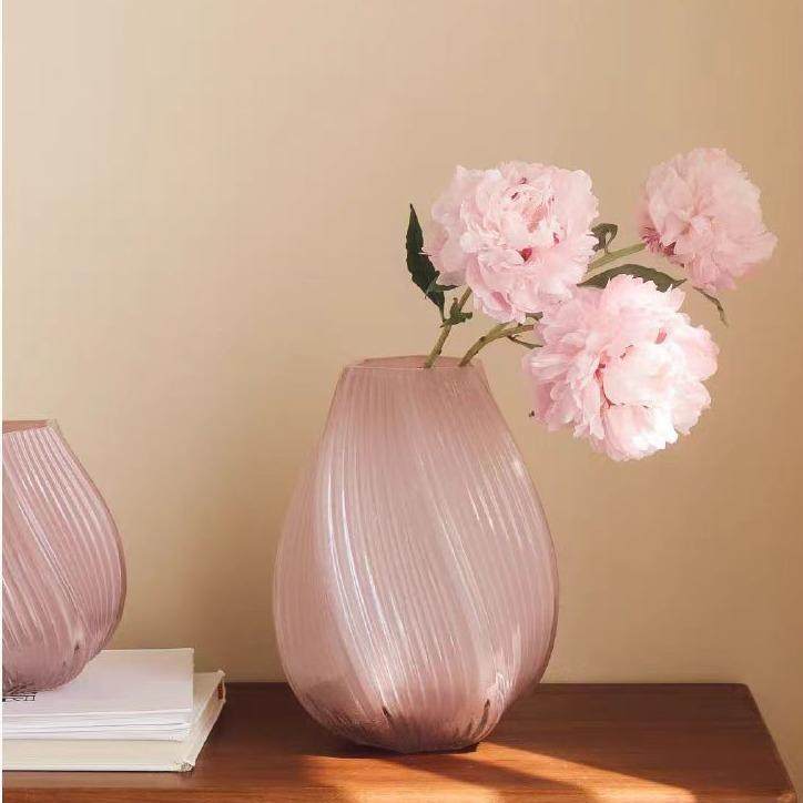 粉色麦芽糖花瓶扭曲不规则玻璃花器高颜值高品质客厅摆件,鲜花速递/花卉仿真/绿植园艺,割草机/草坪机,淘宝优惠券,粉丝福利购,淘宝优惠卷