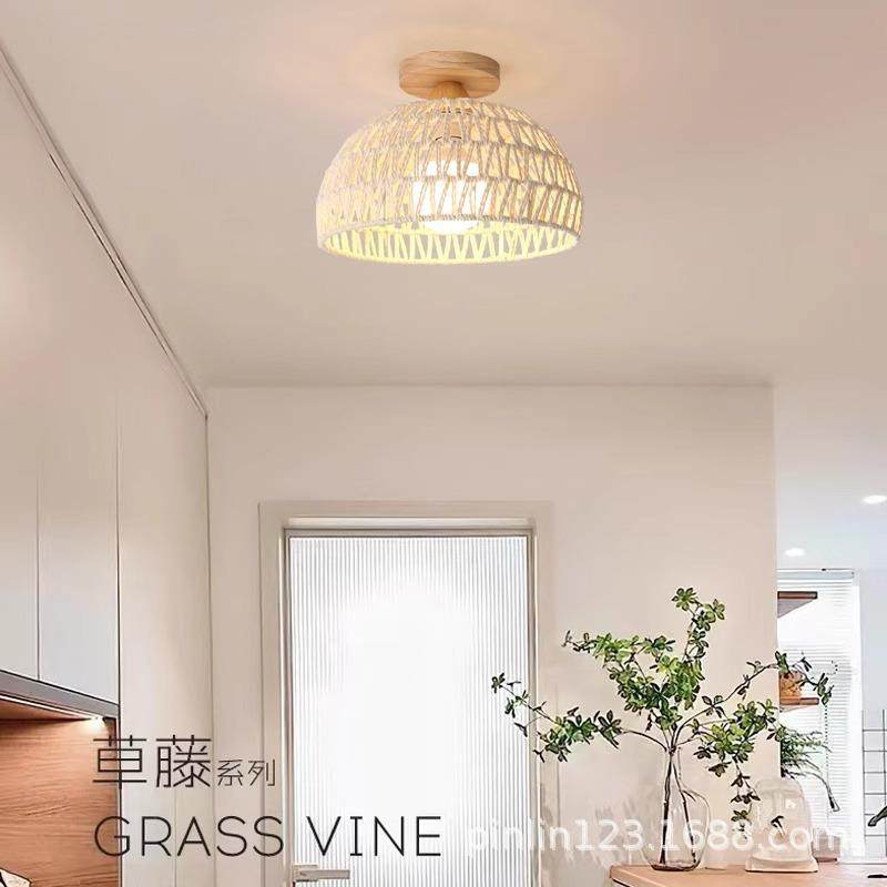过道吸顶灯走廊玄关门厅阳台灯试衣间日式田园创意藤编原木卧室灯,鲜花速递/花卉仿真/绿植园艺,割草机/草坪机,淘宝优惠券,粉丝福利购,淘宝优惠卷