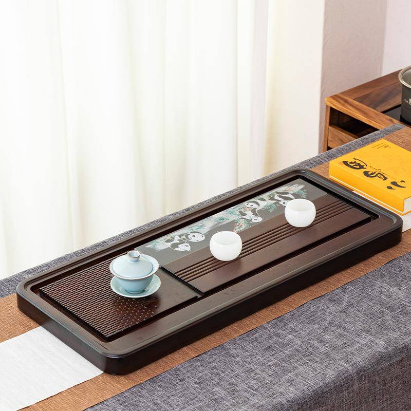 简约重竹茶盘家用客厅竹制茶台托盘轻奢现代干泡台长方形排水茶海