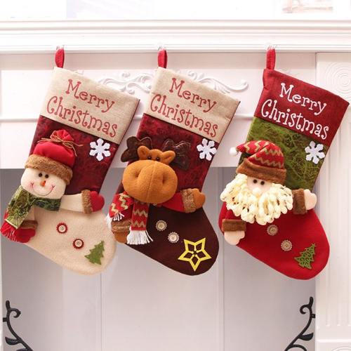 圣诞装饰品圣诞袜挂件圣诞公仔老人雪人礼品袋圣诞树装饰橱窗布置
