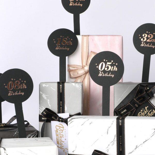 1-40岁生日牌数字牌烫金岁数牌礼物装饰生日卡片号码牌年龄卡贺卡