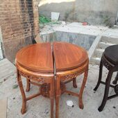 中式 实木半圆桌门厅玄关桌半圆桌玄关台靠墙边桌月牙桌柜半月台