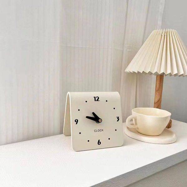 奶油桌面客厅家用时钟现代创意台式座钟静音学生床头台面钟表摆件,家居饰品,座钟,淘宝优惠券,粉丝福利购,淘宝优惠卷
