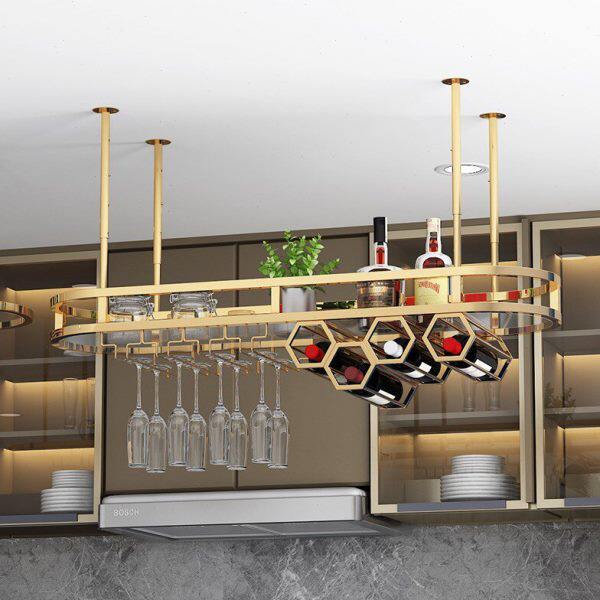 现代轻奢不锈钢酒杯架吊挂吧台吊架悬挂酒架置物架红酒杯倒挂家用