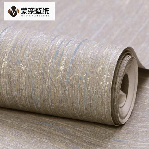 北欧无纺布亚麻纹素色条纹墙纸非自粘卧室客厅背景墙壁纸2024新款