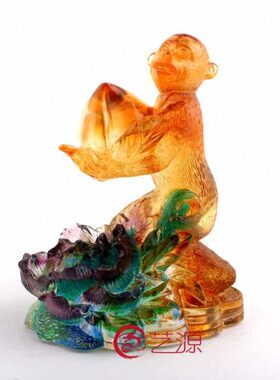 琉璃摆件富贵猴子生肖家居装饰品朋友同事同学的生日礼品礼物刻字