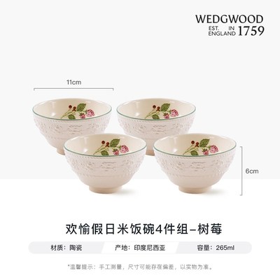 WEDGWOOD威基伍德欢愉假日11zcm 15cm饭碗米饭碗白色陶瓷碗家用