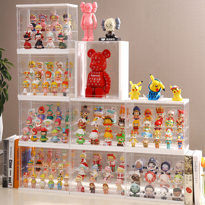 亚克力盲盒收纳展示架手办收纳盒泡E泡玛特展示盒公仔娃娃防尘盒