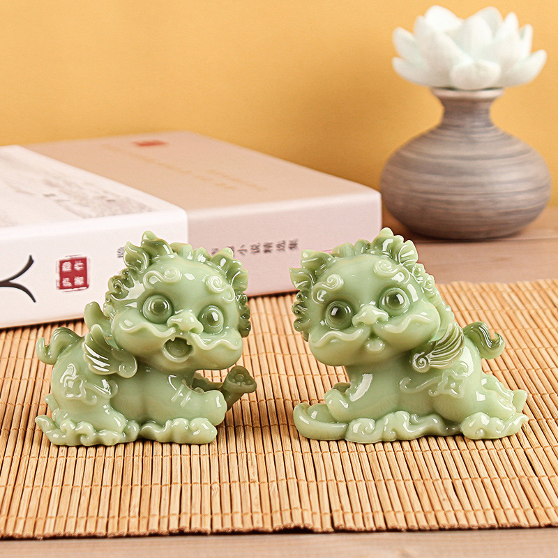 招财进宝旺财转运貔貅祝福乔迁送礼E仿玉客厅汽车车载桌面装饰摆