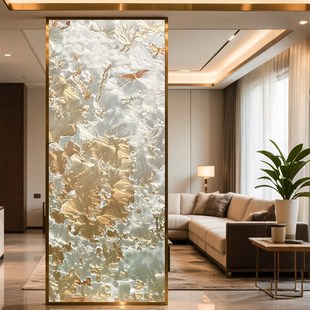 掐丝珐琅彩隔断屏风玻璃屏风顶奢高端艺术玻璃客厅Y透光入户玄关