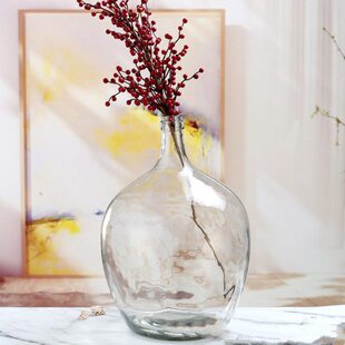 肚玻璃现代简约醉钟大干花水养工艺特大号大吊马花瓶木艺术品摆件