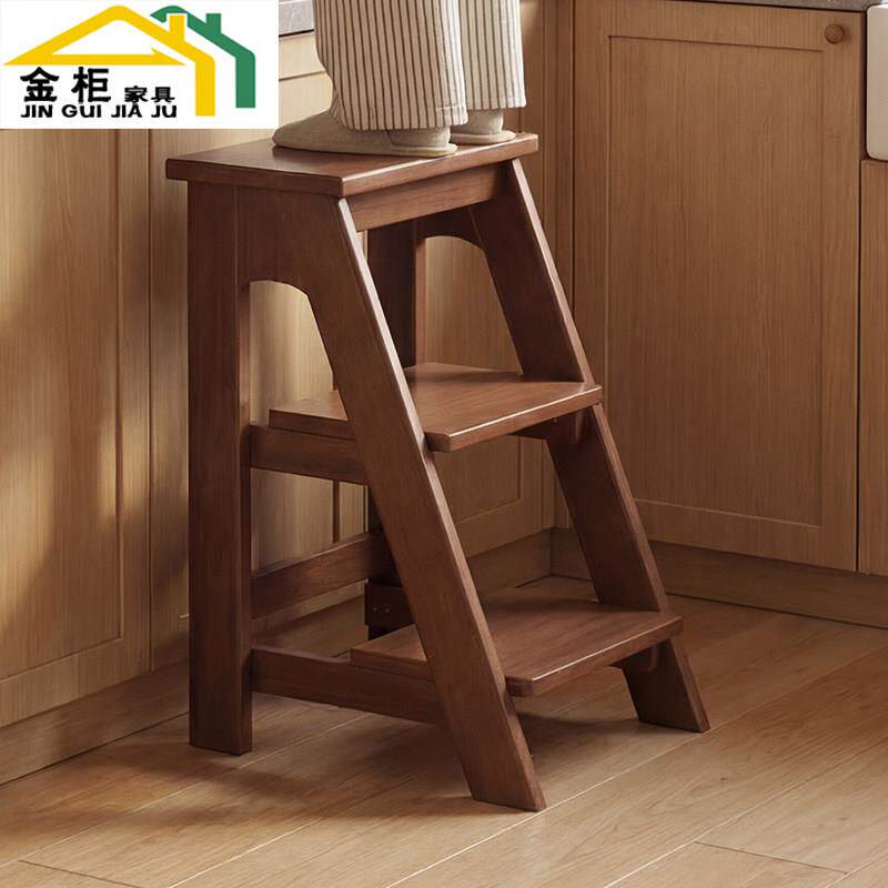 实木梯凳多功能登高踏脚凳餐厅凳子吧台椅小型置物架边几花架多用