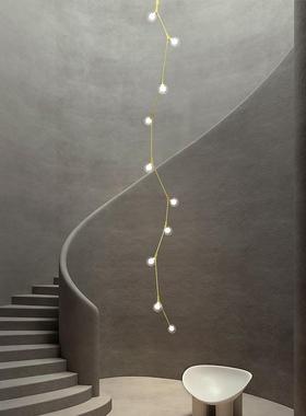 楼梯长吊灯极简现代loft楼梯间复式别墅阁楼斜顶北欧简约创意灯具