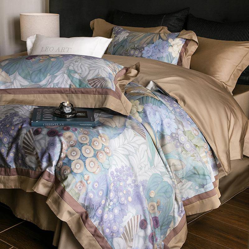 100支双股匹马棉加厚纯棉磨毛四件套亲肤秋冬全棉长绒棉数码印花