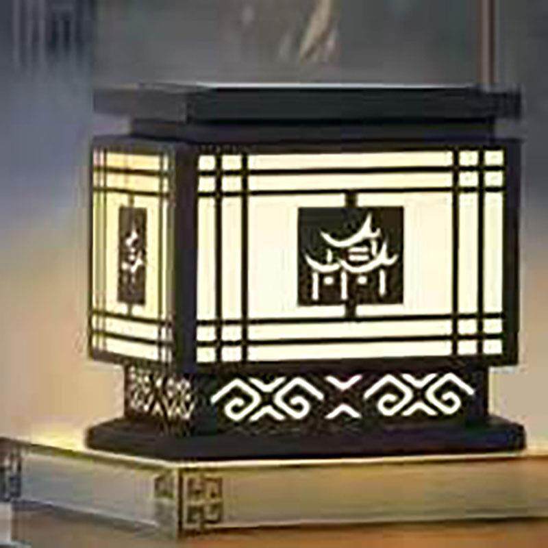 庭院叠墅柱头灯户外接电两用中式庭院灯围墙景观路灯门柱草坪灯