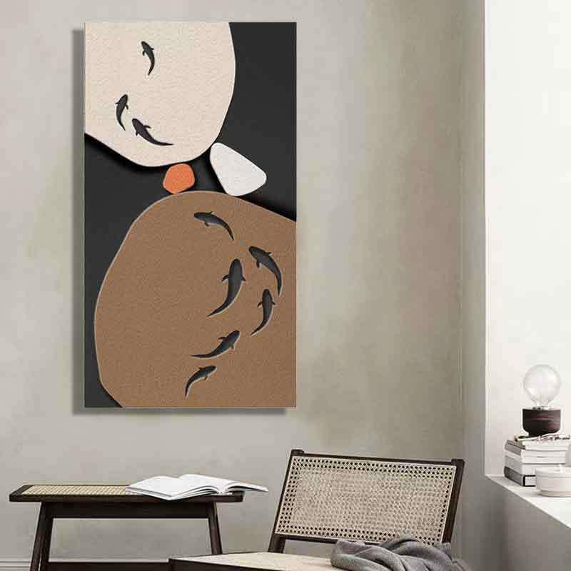 入户玄关装饰画走廊过道2024年新款轻奢高级感抽象竖版正对门挂画