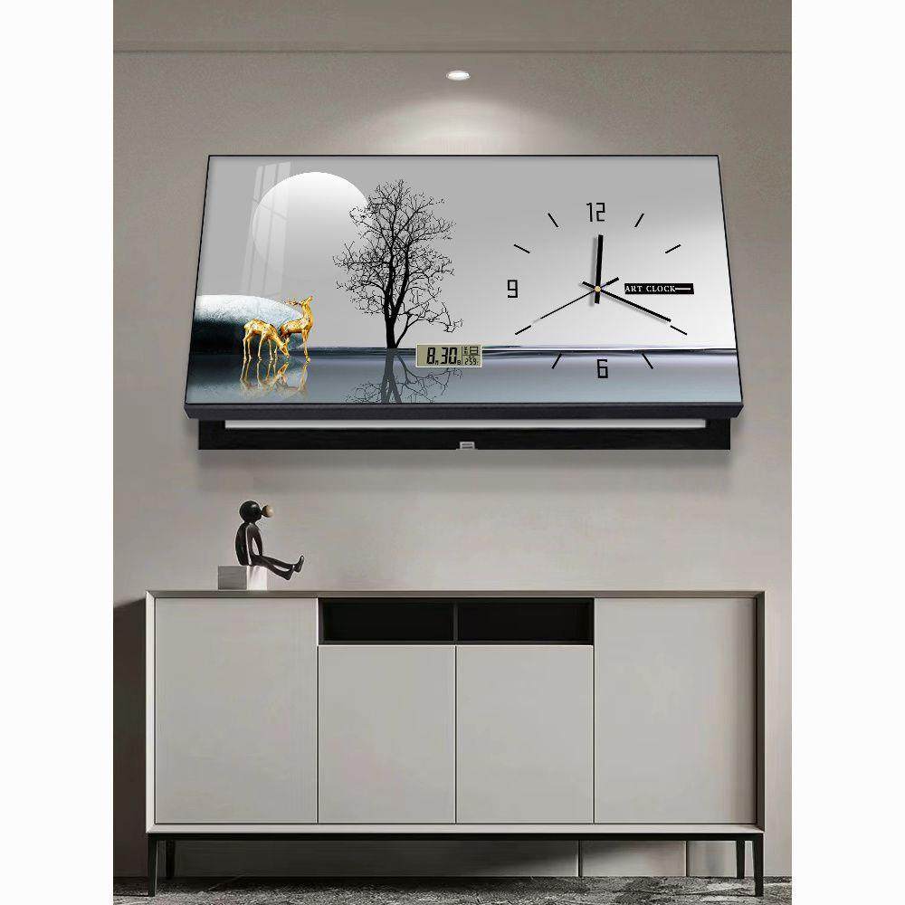 大尺寸电表箱装饰画带钟表万年历遮挡配电箱电源箱总开关时钟挂画