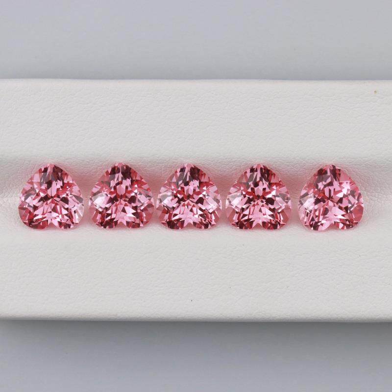 实验室培育心形帕帕拉恰色宝石爱心形提拉法实验室生长彩色裸石