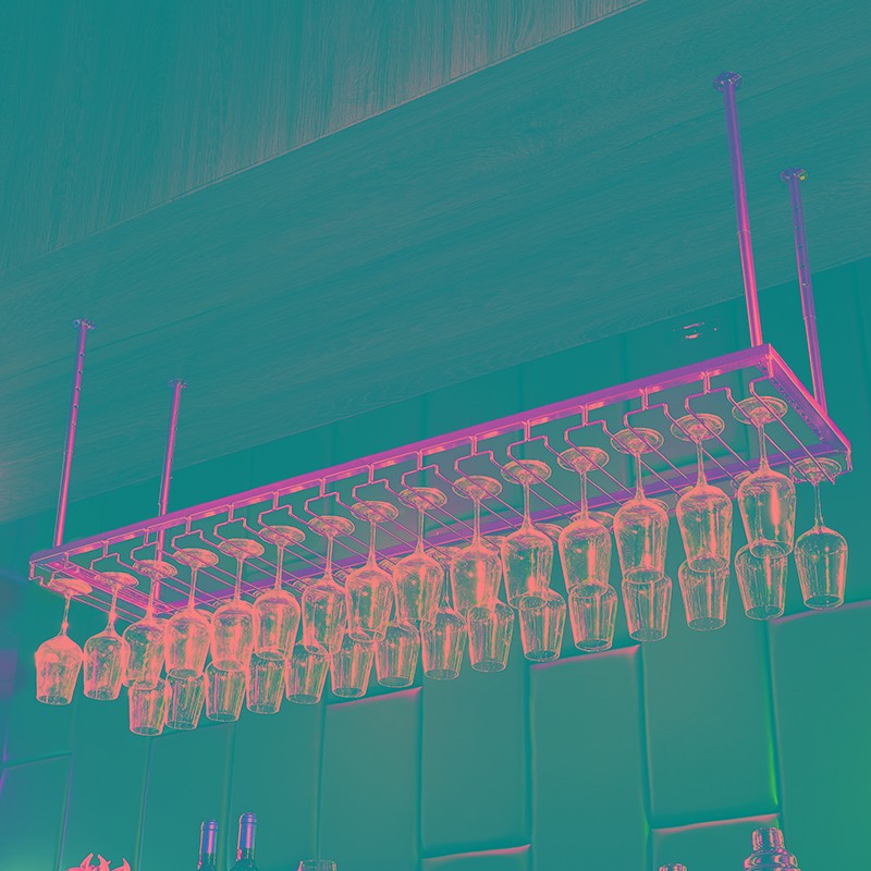 铁艺酒杯架e悬挂高脚杯架子欧式创意红酒杯架倒挂家用简约酒吧挂