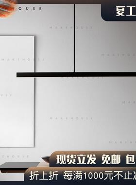 几何吊灯长条亚克力高端餐厅黑色现代极简设计师轻奢led全铜调光