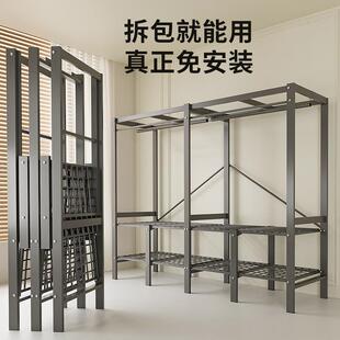 衣柜卧室家用出租屋用简易布衣柜免安装一体式折叠全钢架制品收纳