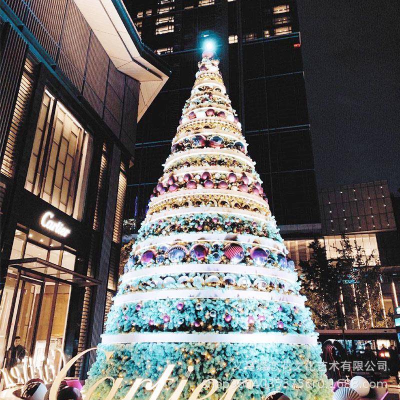 圣诞树制作商业街广场圣诞节装饰动态灯光美陈工艺品摆件