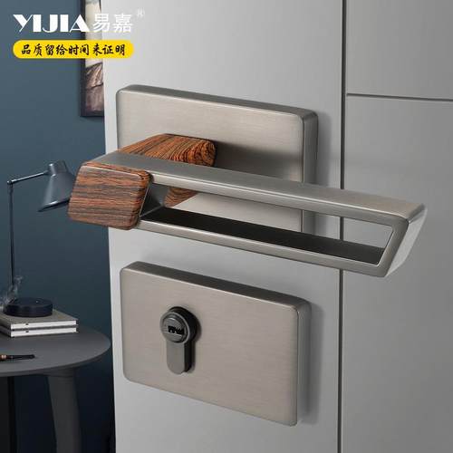 家用室内门锁极简黑色卧室门锁卫生间房间门锁通用型木门把手锁具