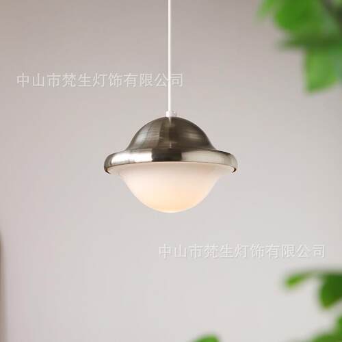 梵生北欧复古单头小吊灯中古卧室床头灯吧台玄关玻璃蘑菇阳台灯