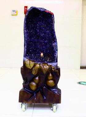 矿宝天然紫水晶洞摆件紫晶洞玛瑙洞水晶洞紫色原石钱袋子