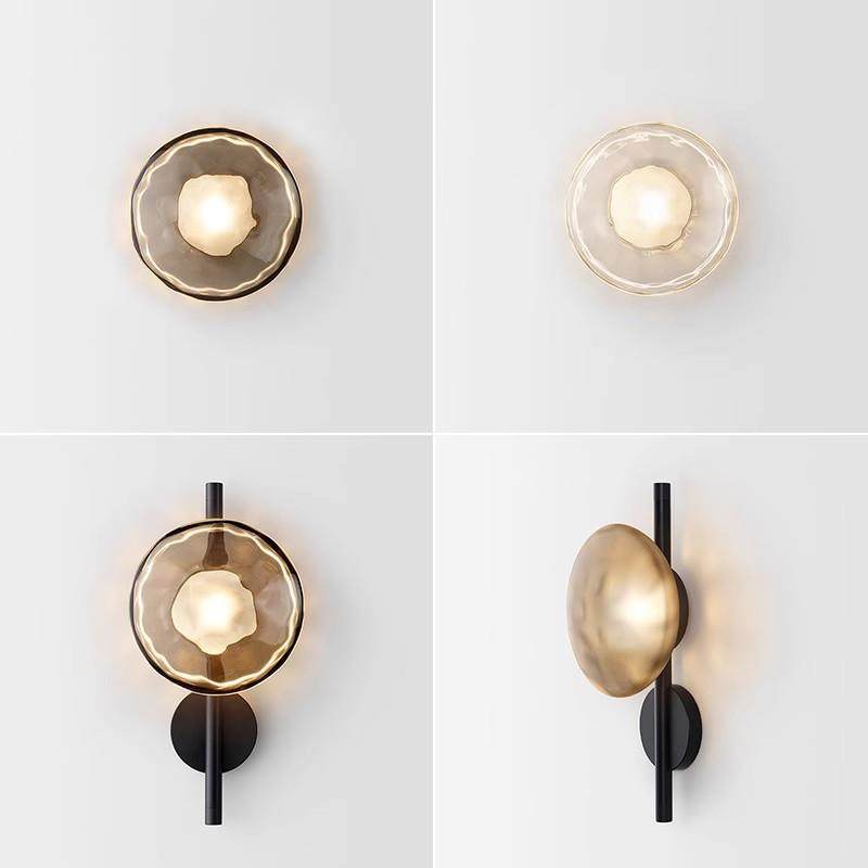 后现代客厅圆形玻璃设计师款样板房楼梯轻奢卧室法式床头书房壁灯,特色手工艺,其他特色工艺品,淘宝优惠券,粉丝福利购,淘宝优惠卷