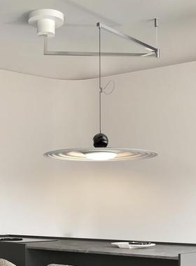 摇臂餐厅吊灯北欧现代吧台灯具波浪设计感意式极简可移动飞碟吊灯