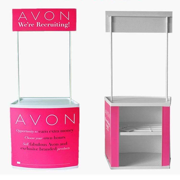 PP促销台展示架折叠塑料超市试饮吃台宣传桌地推ABS带棚展台