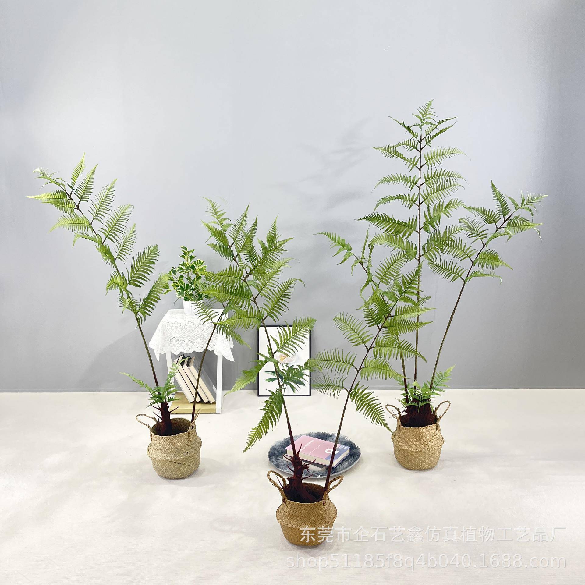 仿真猴头蕨金丝蕨蕨类家居室内装饰造景仿真绿植盆栽假植物